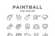Set line icons of paintball, an Outline Icon by motorama (Thumbnail 1 of 2)