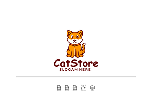 cute cat chartoon, a Branding & Logo Template by Balakosa.std