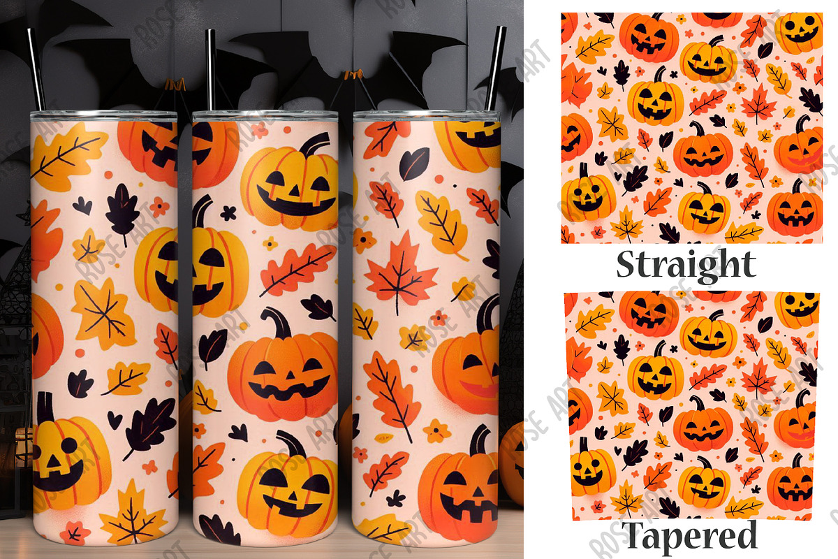 Halloween Pumpkins 20 oz Tumbler Wra, a Graphic by Rose Art