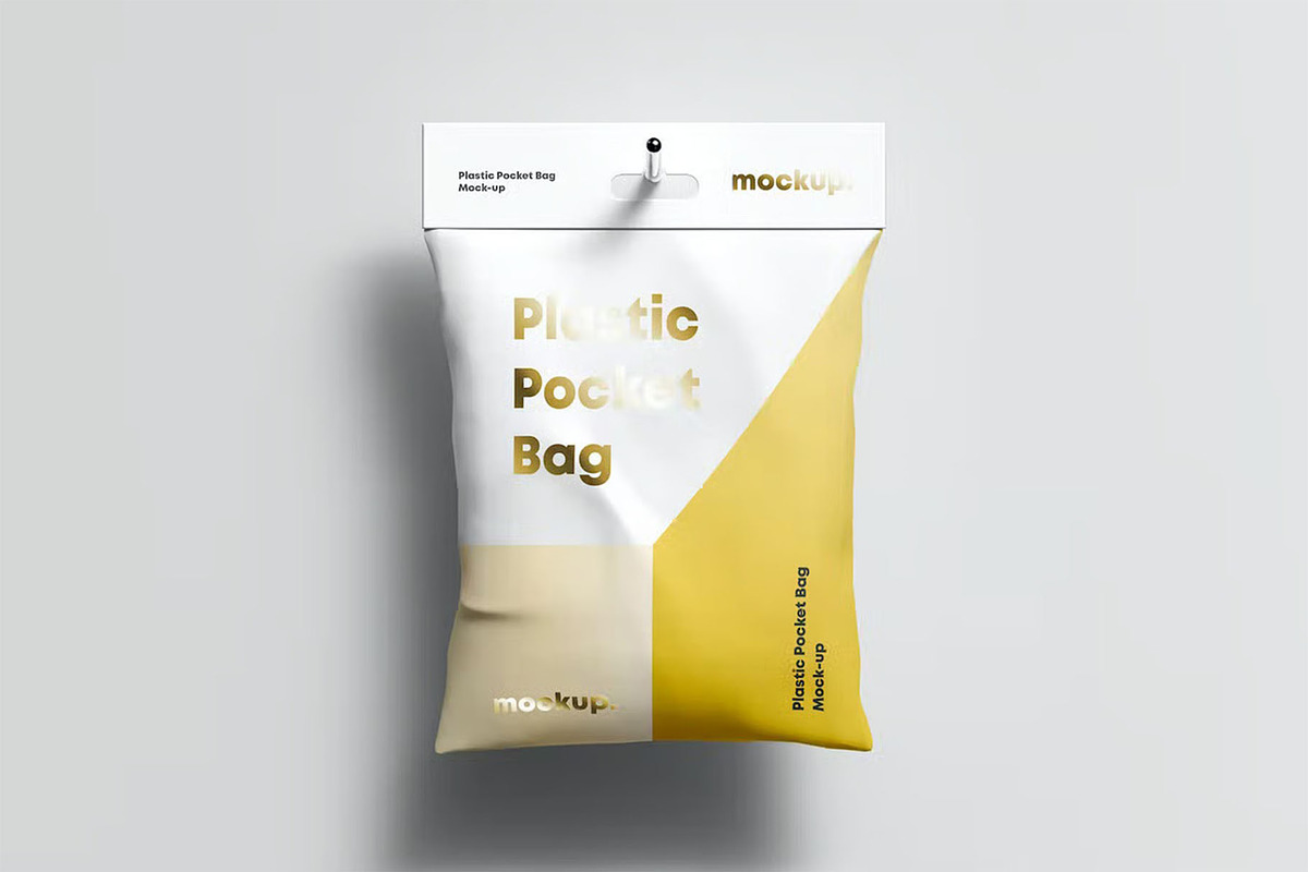 Plastic Pocket Bag Mock-up, a Packaging Mockup by zippypixelstudio (Photo 5 of 8)