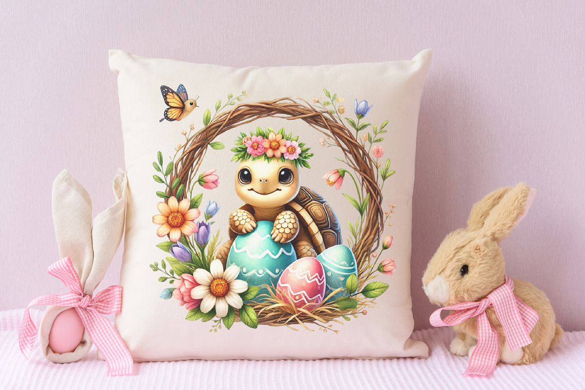 Easter animals wreath sublimation, an Illustration by RobertsArt (Photo 5 of 7)