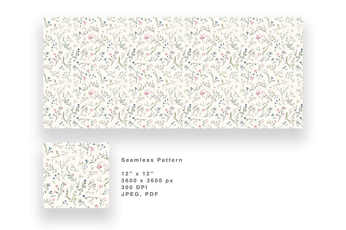 6 Seamless Pattern: Blue Floral, a Pattern Graphic by StudioCitra (Photo 9 of 10)