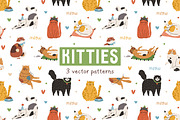 Cute cats seamless patterns, a Pattern Graphic by Good Studio