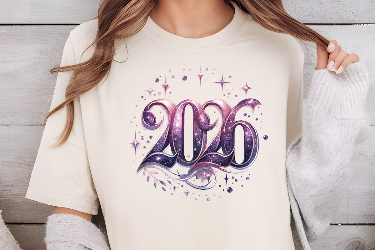 Purple New Year 2026 Sublimation, an Illustration by DreamCafeArt (Photo 6 of 6)