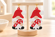 Christmas Gnome Earrings Embroidery, an Object Graphic by Craft Nest (Thumbnail 2 of 4)