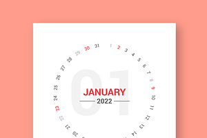Calendar 2022 Circle Design