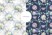 Moon Flowers. Watercolor Clipart Set, a Decorative Illustration by NataliMiasStore (Thumbnail 4 of 6)