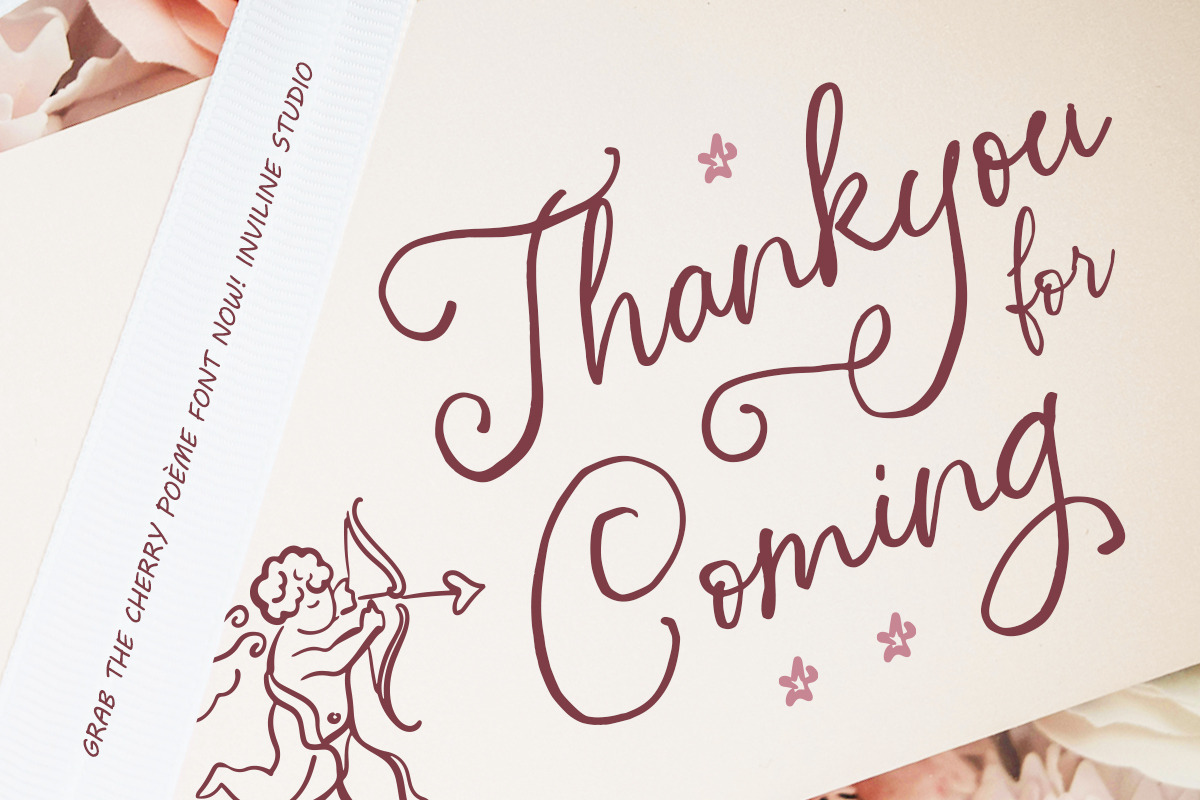 Cherry Poeme Handwritten Script Font, a Script Font by Inviline.co (Photo 10 of 10)