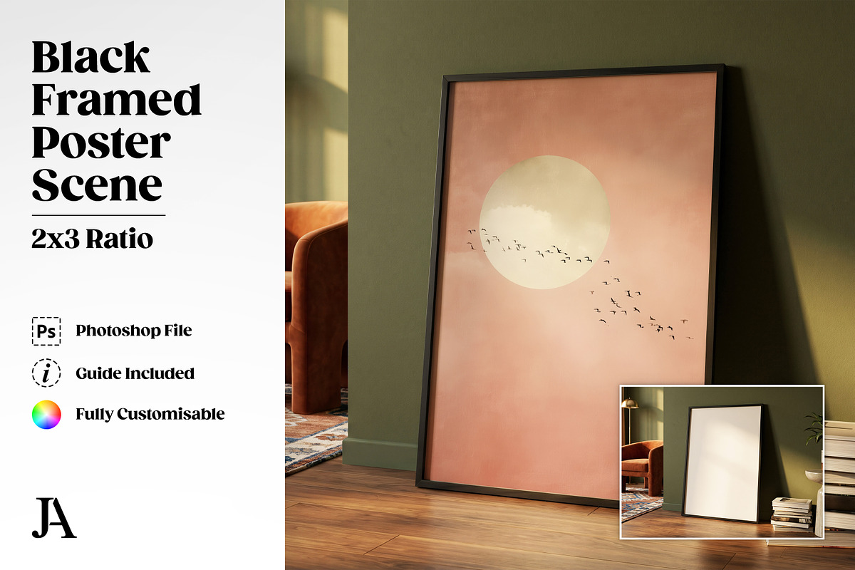 Black Framed Poster 2x3 PSD Mockup, a Household Mockup by Julian Adams (Photo 1 of 3)
