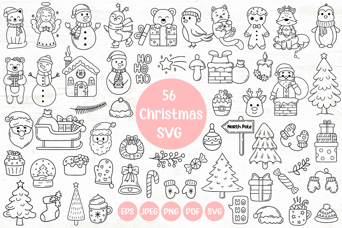 Christmas SVG Clipart, a Decorative Illustration by Mary-Mihh