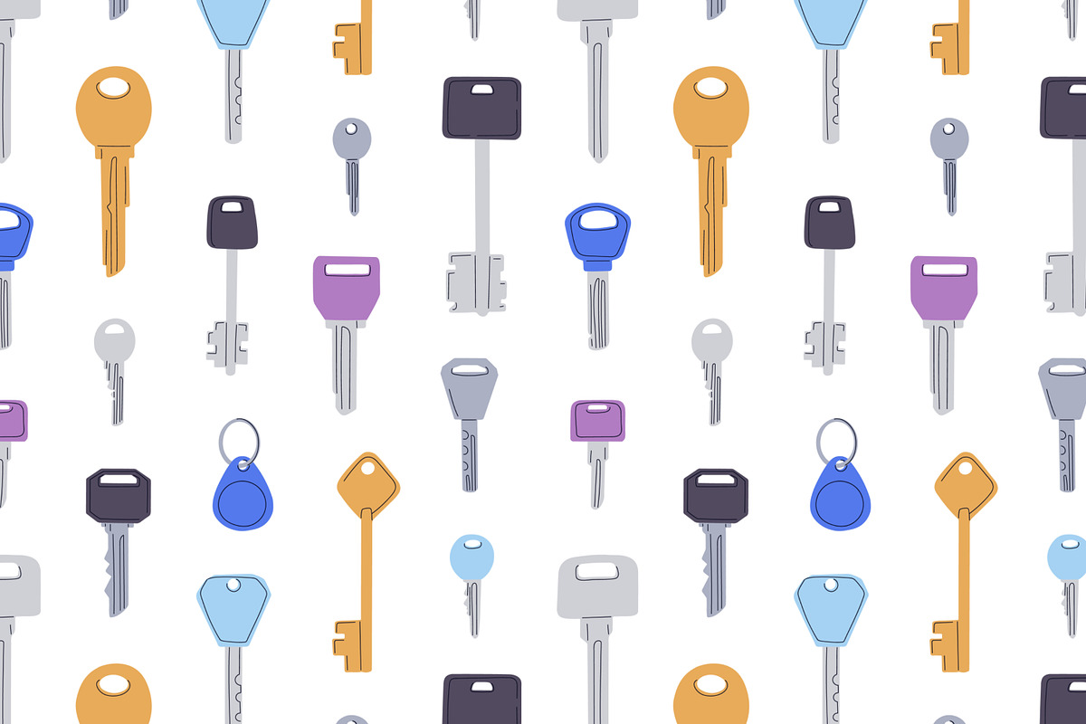 Door keys seamless patterns, a Pattern Graphic by Good Studio (Photo 2 of 5)