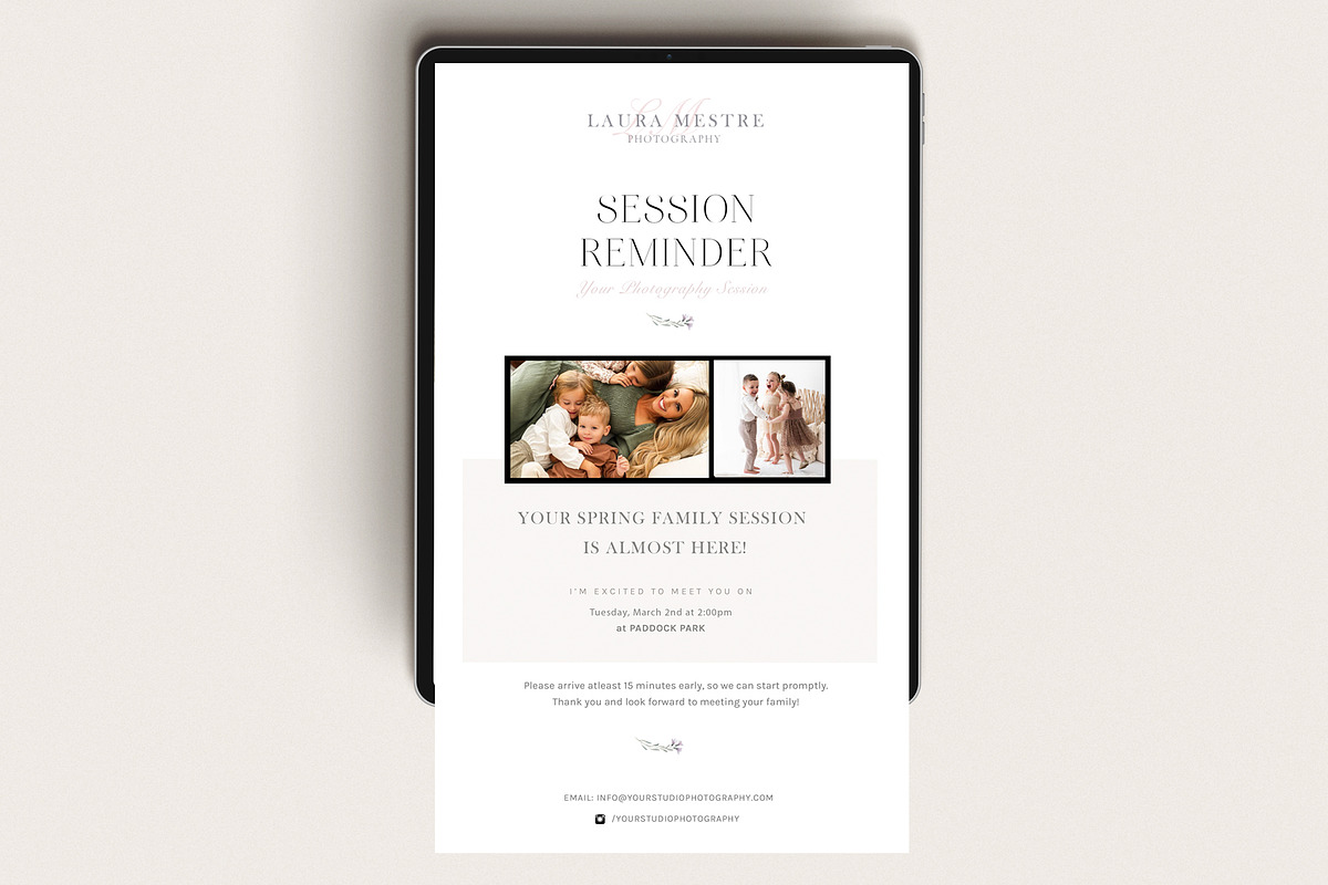 Photo Session Reminder Email, an Email Template by By Stephanie Design (Photo 1 of 2)