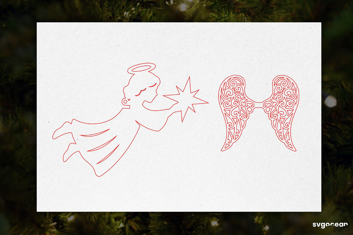 3D Christmas Angels Ornament Bundle, a Decorative Illustration by svgocean (Photo 20 of 20)