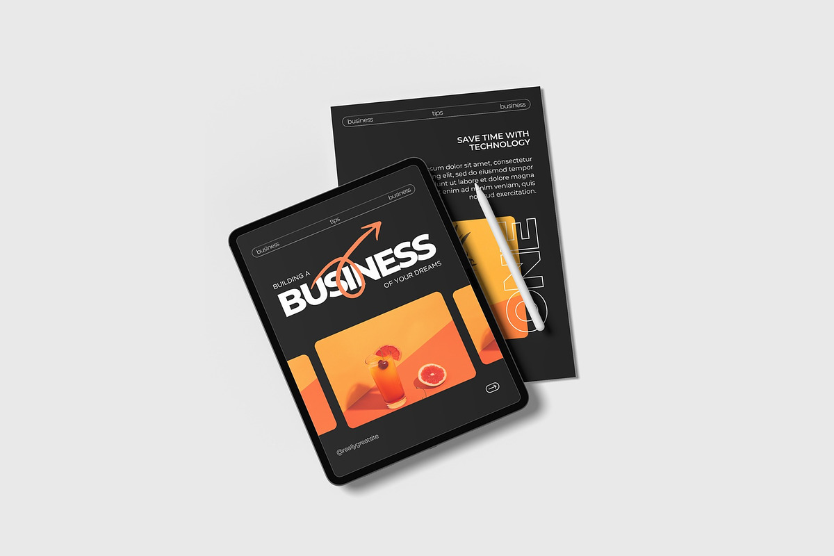 Tablet and A4 Flyer Mockup Scene, a Product Mockup by suciamairastd (Photo 4 of 4)
