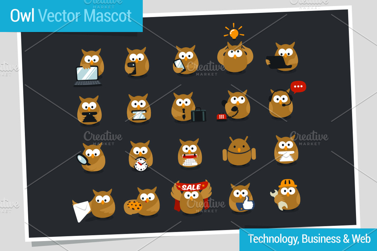 Owl - Vector Webiste Mascot, an Animal Illustration by wowu (Photo 2 of 5)