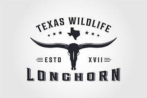 Texas Longhorn Logo, Country Western