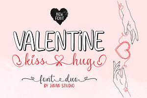 Valentine Kiss Hug Font Duo