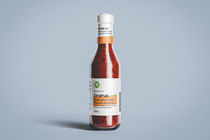 Glass Sauce Bottle Mockup