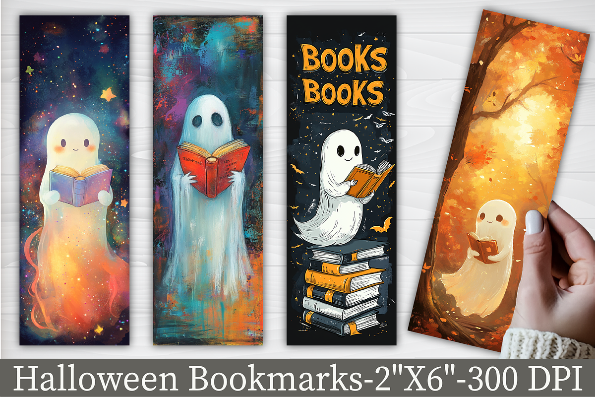 Cute Halloween Printable Bookmarks, an Illustration by Libby Wishes
