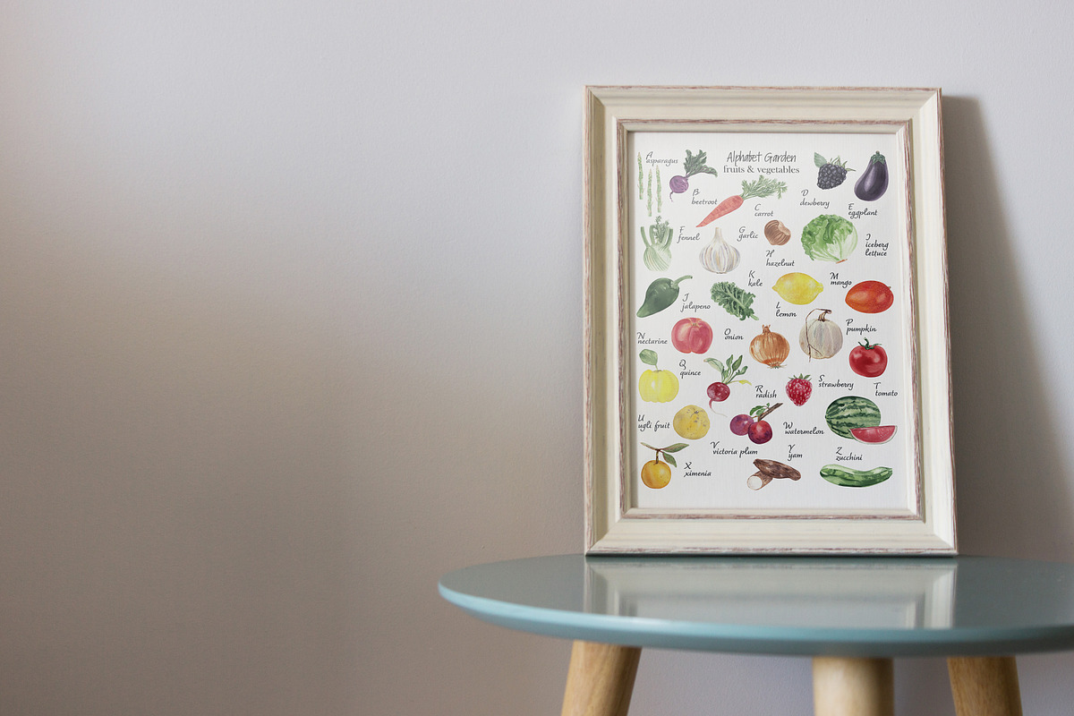 Fruits & vegetables garden alphabet, a Decorative Illustration by Visual Animal (Photo 5 of 13)