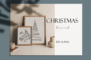Christmas and  New Year line art, an Animal Illustration by velychko.ua (Thumbnail 2 of 9)