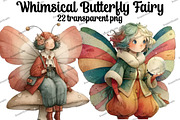 Whimsical Butterfly Fairy Clipart, an Illustration by DreamArtGraphic (Thumbnail 1 of 5)