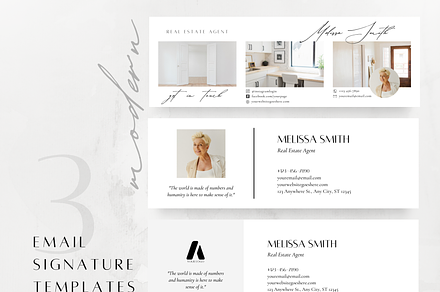 3 Email Signature Templates, a Marketing Template by ZoaniDesign