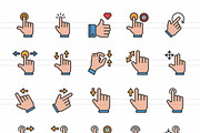 50 Touch Gestures Filled Line Icons, an Icon by IconBunny (Thumbnail 2 of 2)