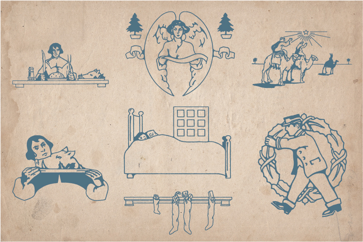 70 Vintage Christmas Illustrations, a Seasonal Illustration by Mr Vintage (Photo 7 of 9)
