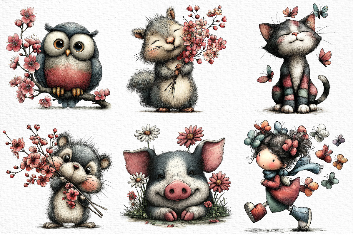 Whimsical Spring Clipart, an Illustration by Craft Nest (Photo 5 of 11)