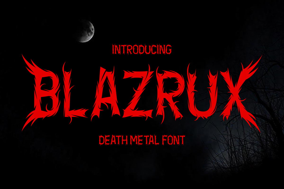 Blazrux - Death Metal Font, a Blackletter Font by PutraCetol Studio (Photo 1 of 11)