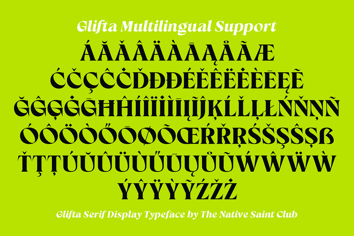 TNSC Glifta - Display Serif, a Serif Font by The Native Saint Club (Photo 12 of 14)
