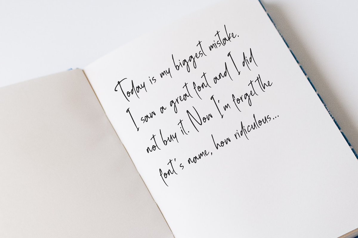 Ballpoint Rush - Handwritten Font, a Script Font by Motokiwo (Photo 2 of 15)