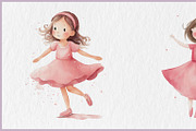 Little Pink Princess Watercolor Art, a Decorative Illustration by Digital Dreamscaping (Thumbnail 9 of 9)