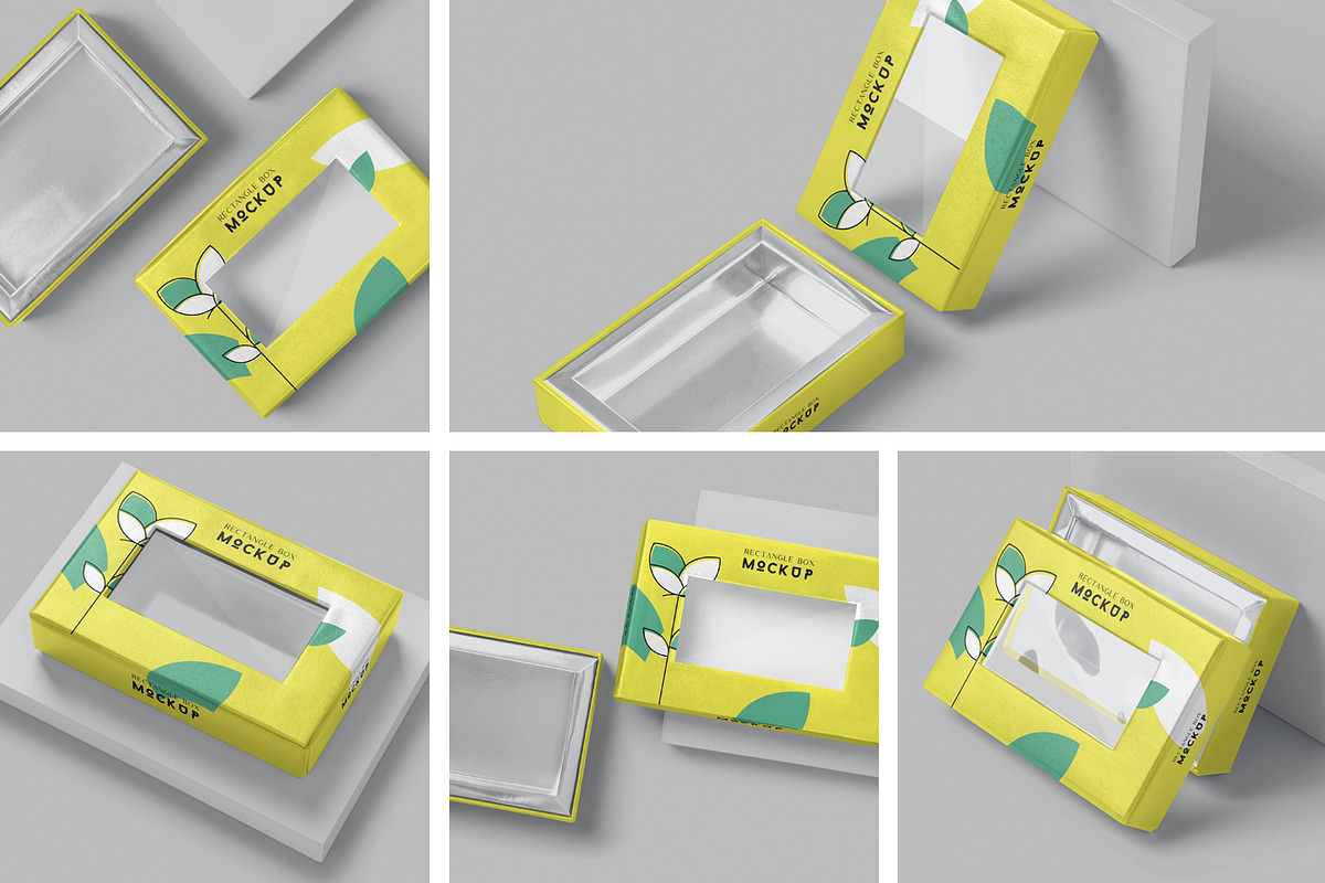 Rectangle Box with Window Mockups, a Packaging Mockup by DesignNeutrons