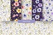 Watercolor Seamless Pattern Bundle, a Seasonal Illustration by Red Ink (Thumbnail 7 of 14)
