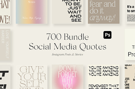 700 Bundle Instagram Quotes PS, a Social Media Template by Feel This