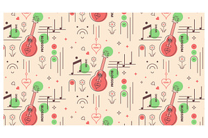 Music and blossom pattern, a Decorative Illustration by Creative Backgrounds