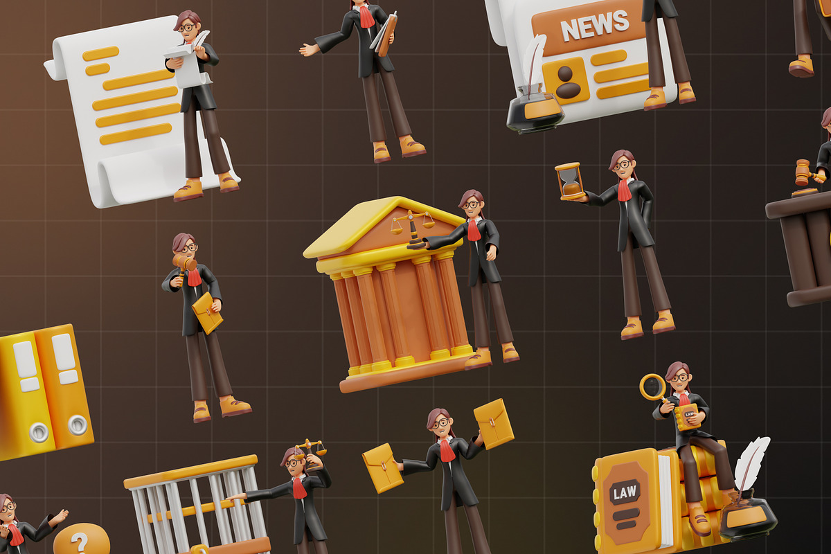 Lawyer Female 3D Illustration Pack, a Characters & Person 3D Model by Tempcraft (Photo 5 of 5)