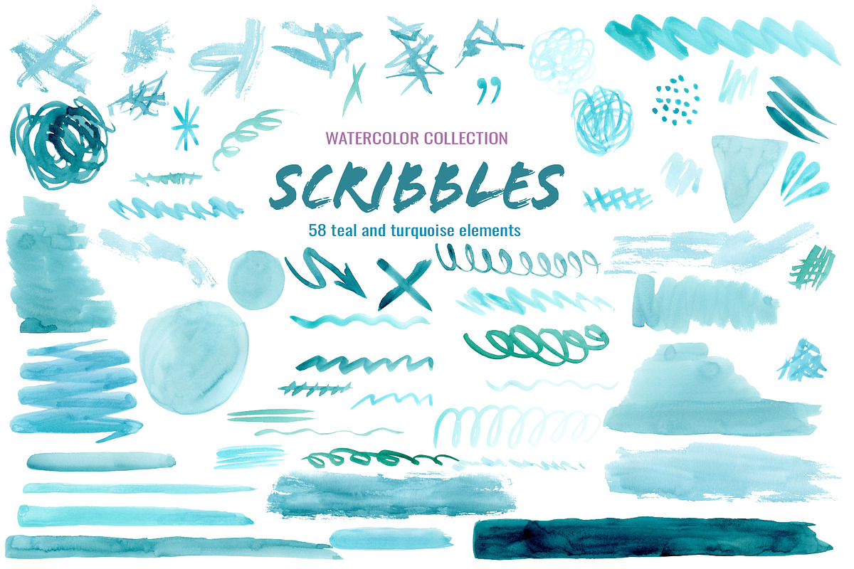 Watercolor Scribble and Doodles, a Graphic by Corner Croft (Photo 8 of 12)