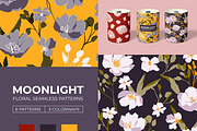 Moonlight Floral seamless patterns, a Pattern Graphic by AnnArt (Thumbnail 2 of 8)