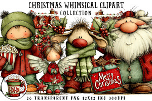 Christmas Whimsical Clipart, an Illustration by OK Design