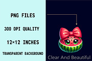 Summer Watermelon Coquette Bow Subli, an Illustration by SVGArt (Thumbnail 5 of 8)