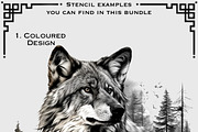 Forest & Wolves tattoo flash bundle, a Brush Add-On by ProcreateInk (Thumbnail 2 of 10)
