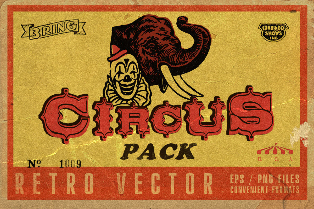 Retro Circus Pack, an Animal Illustration by Retro Machine (Photo 1 of 6)