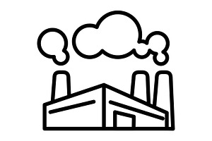Factory icon, an Outline Icon by Sumberpangan