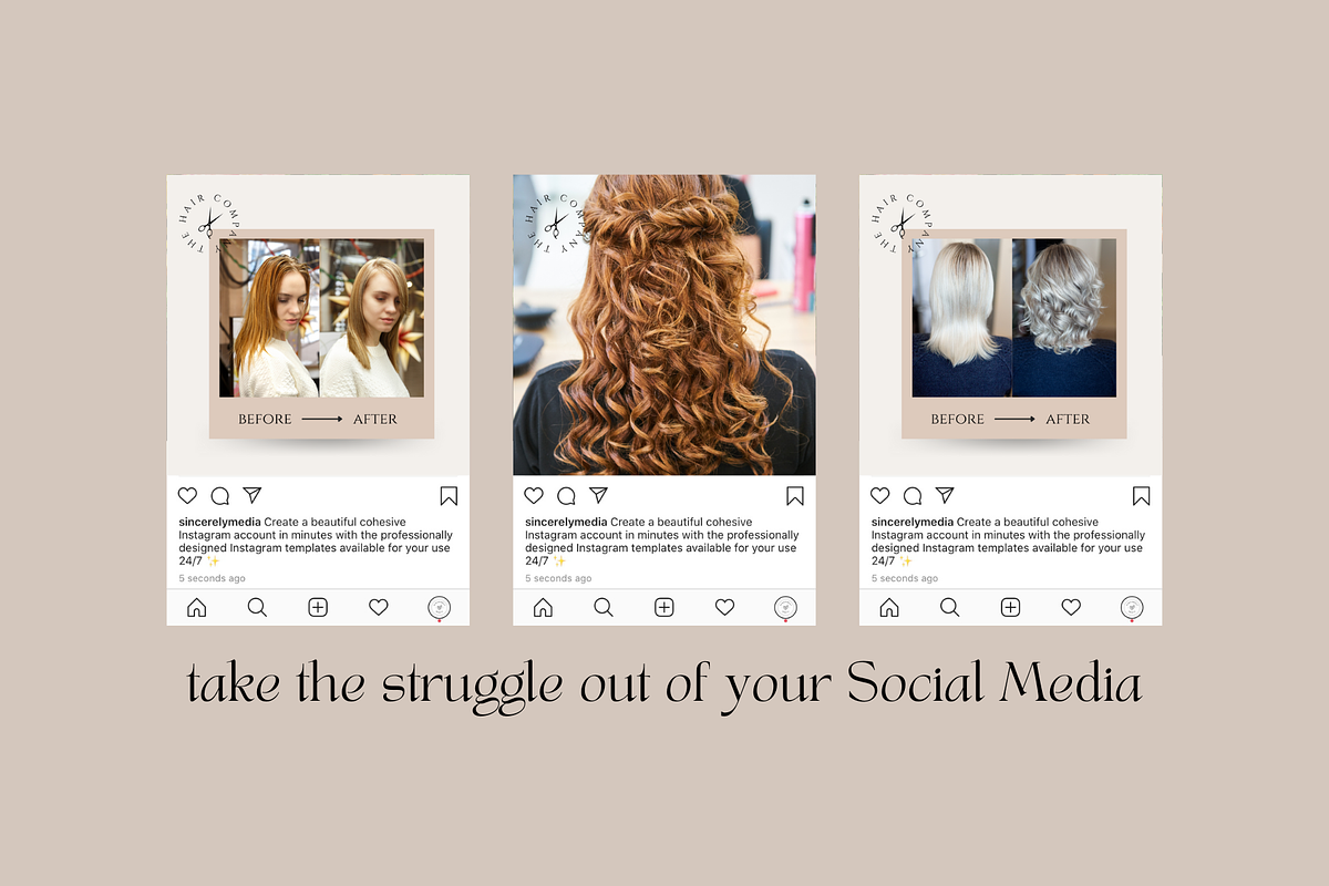 Luxury Hair Salon Instagram Grid, a Social Media Template by Sincerely Media (Photo 3 of 11)