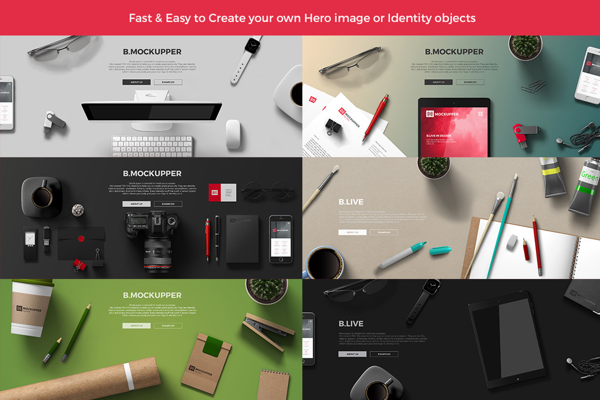 Mockupper Scene Generator topview 4K, a Packaging Mockup by Sentavio (Photo 2 of 12)