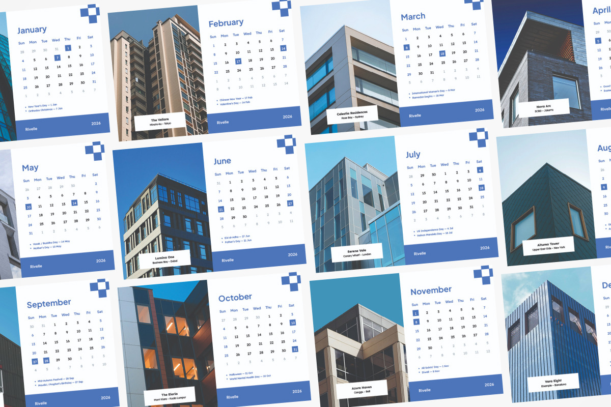 Luxury Real Estate Desk Calendar, a Stationery Template by twinstd (Photo 5 of 5)