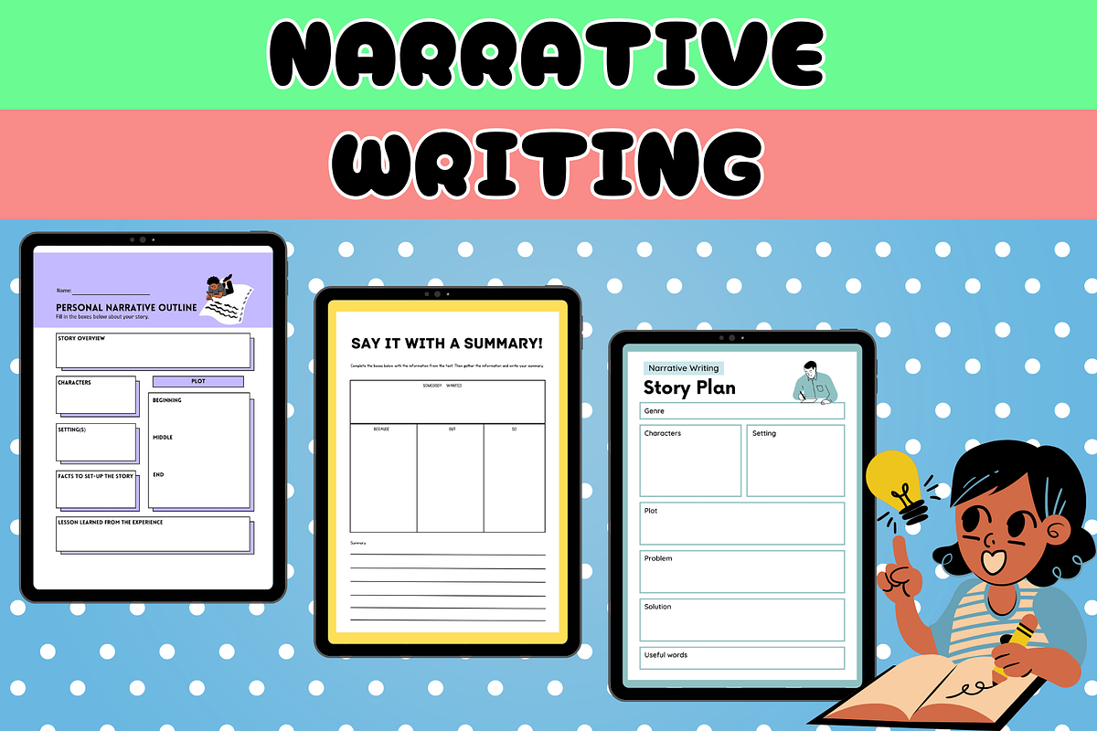 Narrative writing graphic organizer, a Templates & Theme by Premium Digital Templates (Photo 3 of 3)